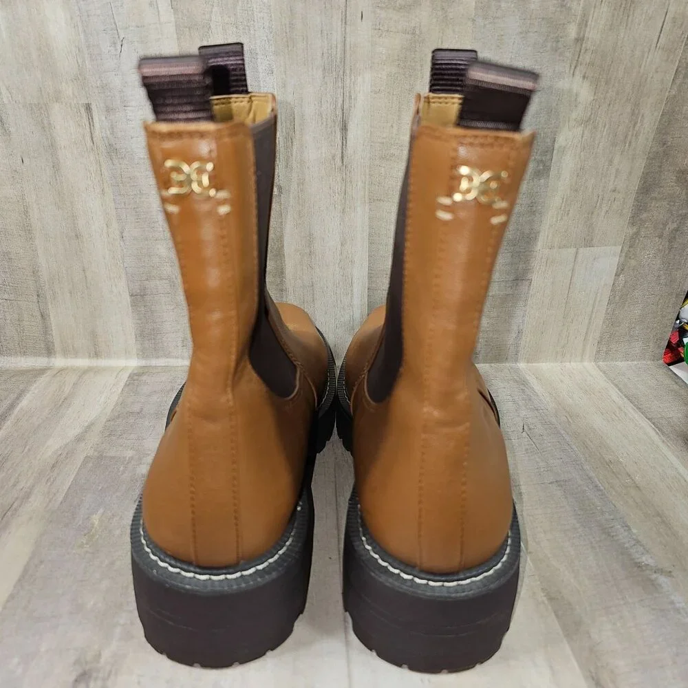 Sam Edelman Laguna Womans Size 9.5M Lug Sole Chelsea Leather Boots Booties - Picture 4 of 8